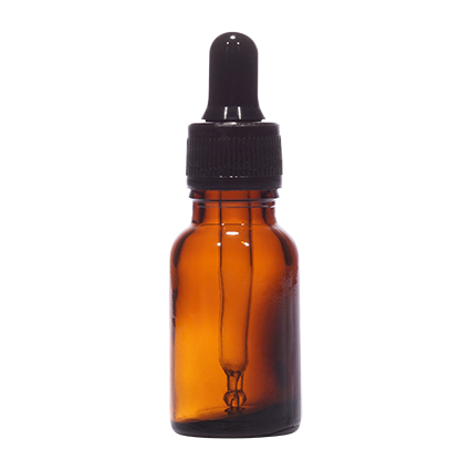 18mm Amber Round Regular Glass Bottle - Glass Dropper